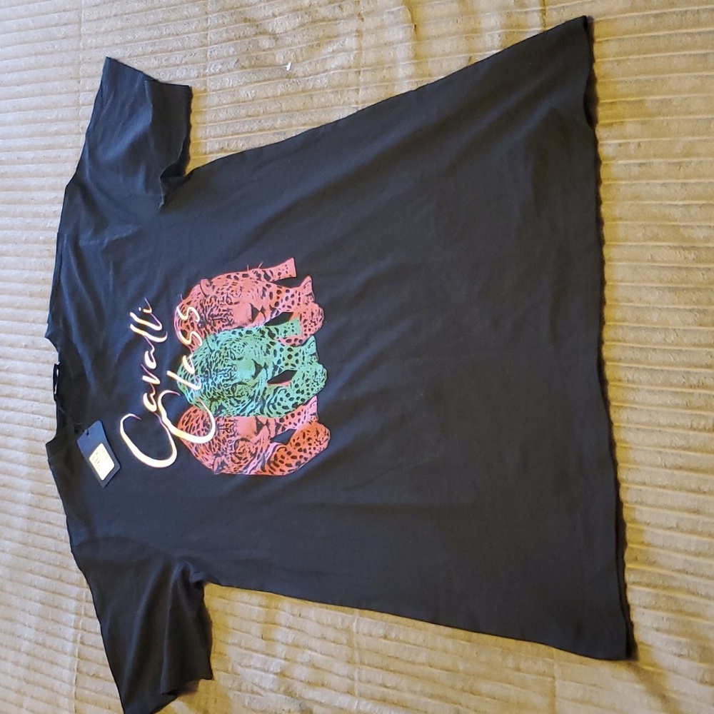 Cavalli Class black short sleeves tee shirt